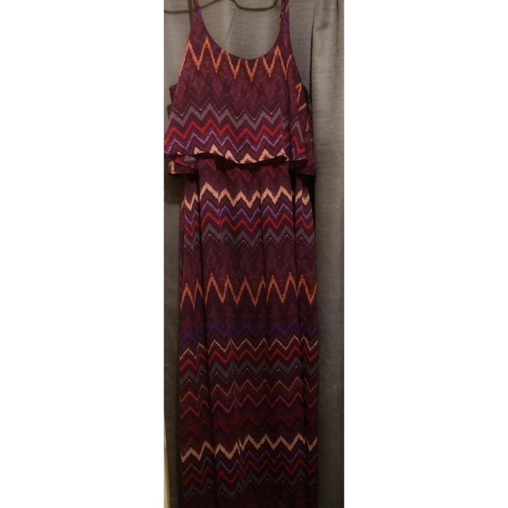 Purple Chevron Maxi Dress